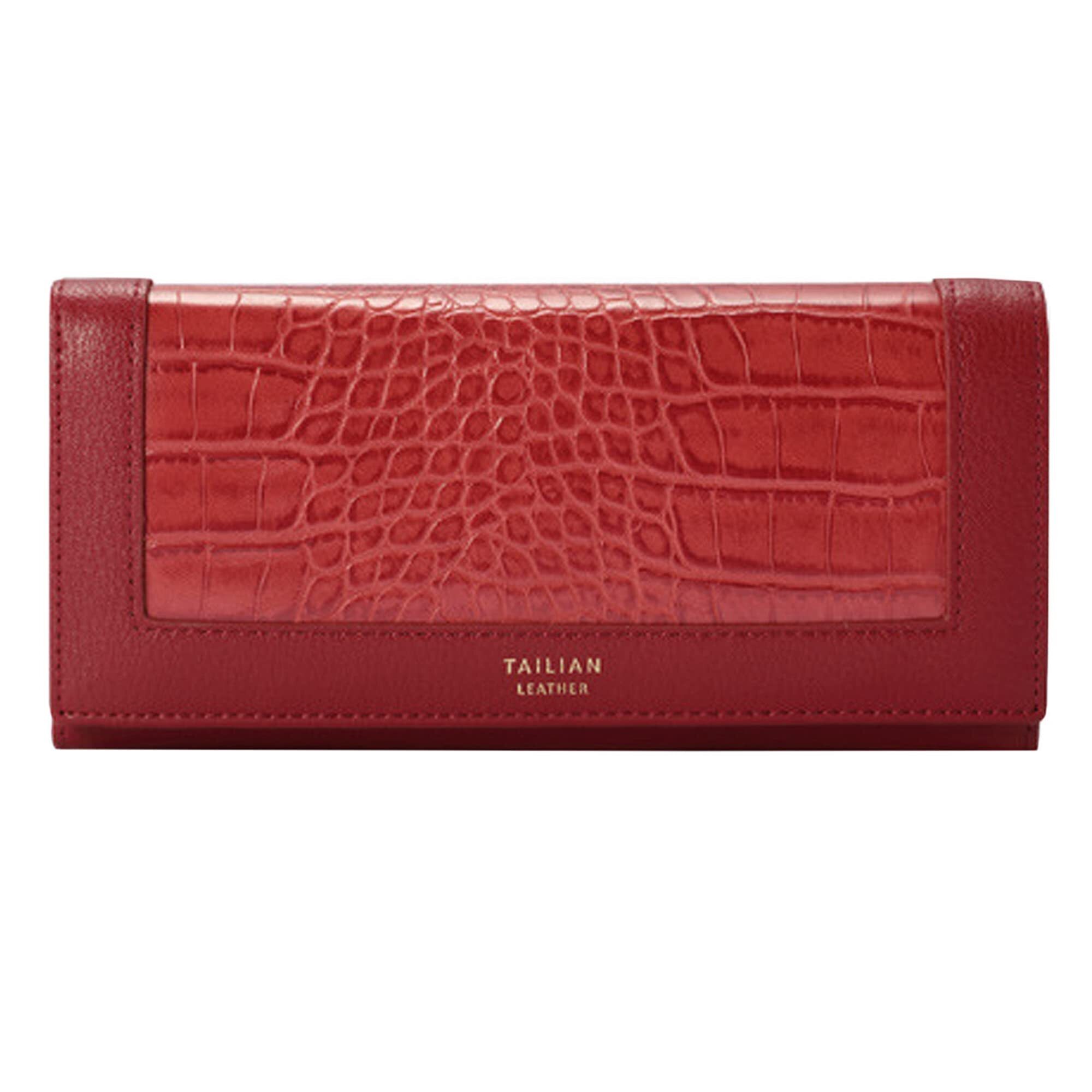 1510 Leather Wallet Embossed Crocodile Clutch Wallet Credit Card Holder